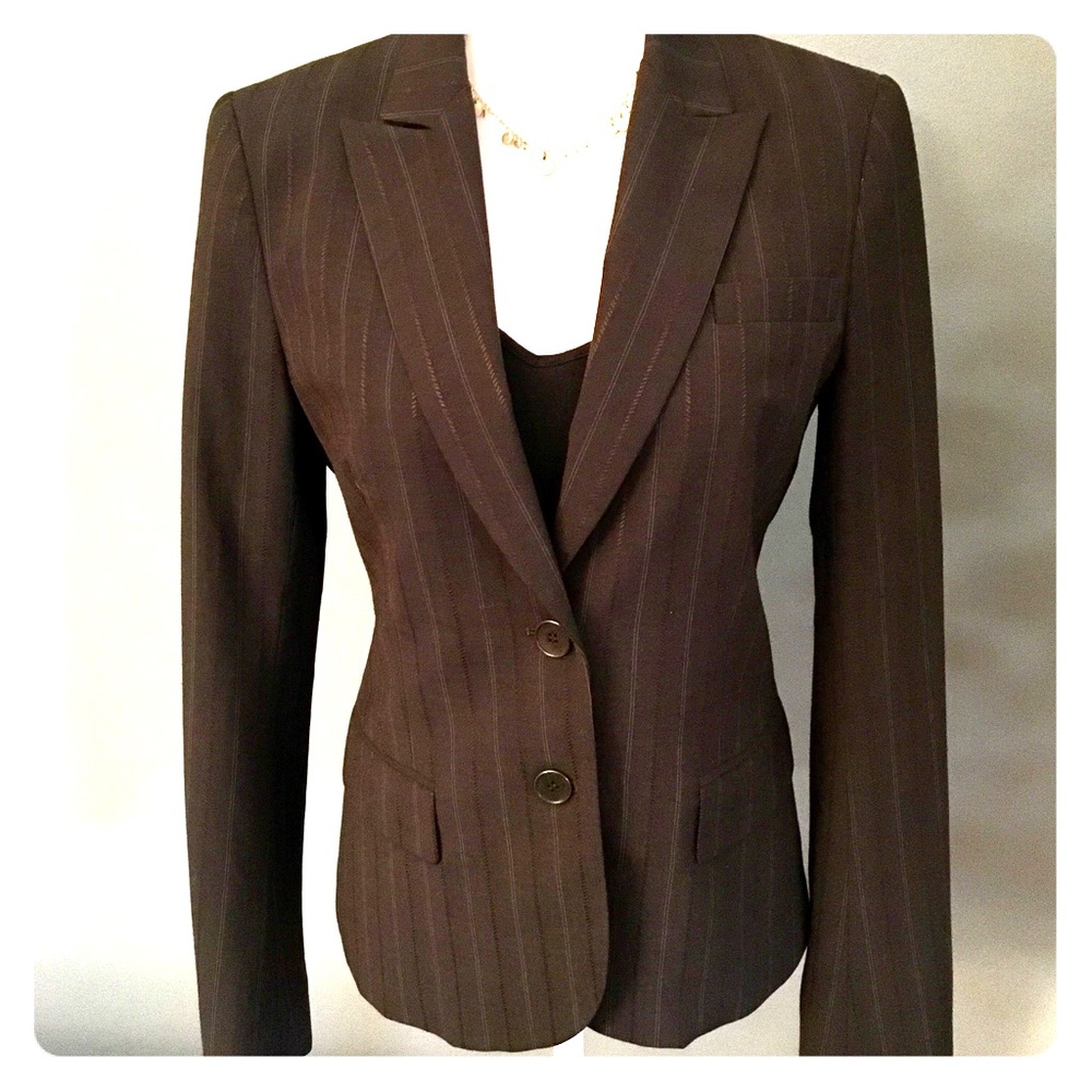 Theory Brown Pinstripe Blazer EUC